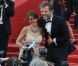 Stéphane Guillon et sa femme Muriel Cousin, tout souriants au Palais des Festivals avant d'assister à la projection du film Lawless. Cannes, le 19 mai 2012.