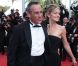 Thierry Ardisson et sa compagne Audrey Crespo-Mara au Palais des Festivals, s'apprêtent à assister à la projection du film Lawless. Cannes, le 19 mai 2012.