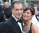Samuel Labarthe et sa femme Hélène Médigue sur le tapis rouge du Palais des Festivals. Cannes, le 19 mai 2012.