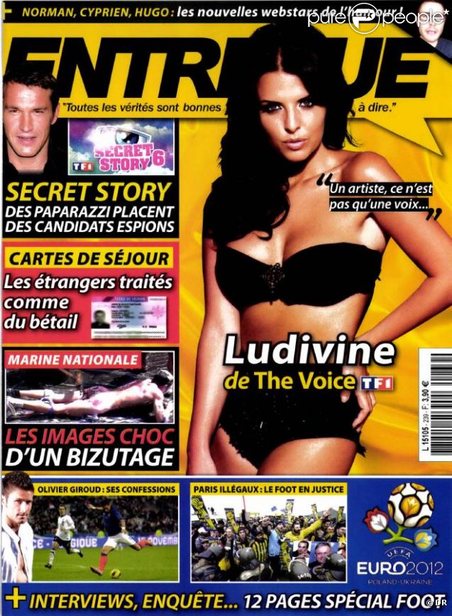 Ludivine de  The Voice  en couverture d' Entrevue