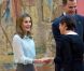 Le prince Felipe et la princesse Letizia d'Espagne présidaient le 13 juin 2012 la réunion du conseil d'administration de la Fondation Prince des Asturies, à Madrid.
