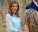La princesse Letizia d'Espagne présidait le 13 juin 2012 la réunion du conseil d'administration de la Fondation Prince des Asturies, à Madrid.