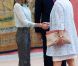 Le prince Felipe et la princesse Letizia d'Espagne présidaient le 13 juin 2012 la réunion du conseil d'administration de la Fondation Prince des Asturies, à Madrid.