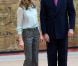 Le prince Felipe et la princesse Letizia d'Espagne présidaient le 13 juin 2012 la réunion du conseil d'administration de la Fondation Prince des Asturies, à Madrid.