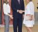 Le prince Felipe et la princesse Letizia d'Espagne présidaient le 13 juin 2012 la réunion du conseil d'administration de la Fondation Prince des Asturies, à Madrid.
