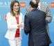 Felipe et Letizia d'Espagne lors de la remise des prix de l'Association de la presse, le 5 juin 2012.