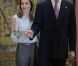 Felipe et Letizia d'Espagne présidaient le 13 juin 2012 la réunion du conseil d'administration de la Fondation Prince des Asturies, à Madrid.
