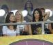 Les femmes et compagnes des joueurs tricolores lors du match de l'équipe de France perdu face à la Suède le 19 juin 2012 à Kiev en Ukraine (2-0)