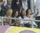 Les femmes et compagnes des joueurs tricolores lors du match de l'équipe de France perdu face à la Suède le 19 juin 2012 à Kiev en Ukraine (2-0)