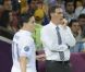 Samir Nasri et Laurent Blanc lors du match de l'équipe de France perdu face à la Suède le 19 juin 2012 à Kiev en Ukraine (2-0)