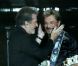 EXCLU : Johnny Hallyday rejoint par Eddy Mitchell en concert au Stade de France, le 16 juin 2012.