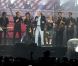 Photos exclusives, reproduction interdite : Johnny Hallyday a fêté ses 69 ans au Stade de France le 15 juin et donné 3 concerts les 15,16 et 17 Juin. Alain Delon fait chanter Happy Birthday au Stade de France pour Johnny !