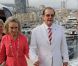 Roger Moore et son épouse Kristina Tholstrup durant le Jumping de Monaco, le 29 juin 2012.