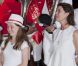 Caroline de Monaco et sa fille Alexandra de Hanovre posent près du podium du Pro-Am Cup de Monaco, prestigieuse épreuve du Jumping de Monaco sponsorisée par Jaeger LeCoultre, le 29 juin 2012.