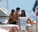 Cristiano Ronaldo et Irina Shayk entourés de leur famille et du fils de CR7 lors de leurs vacances à Saint-Tropez le 3 juillet 2012