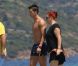 Cristiano Ronaldo et Irina Shayk entourés de leur famille et du fils de CR7 lors de leurs vacances à Saint-Tropez le 3 juillet 2012