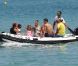 Cristiano Ronaldo et Irina Shayk entourés de leur famille et du fils de CR7 lors de leurs vacances à Saint-Tropez le 3 juillet 2012
