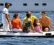 Cristiano Ronaldo et Irina Shayk entourés de leur famille et du fils de CR7 lors de leurs vacances à Saint-Tropez le 3 juillet 2012