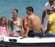 Cristiano Ronaldo et Irina Shayk entourés de leur famille et du fils de CR7 lors de leurs vacances à Saint-Tropez le 3 juillet 2012