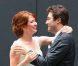 Ellie Kemper et son compagnon Michael Koman, très heureux le jour de leur mariage à New York, le 7 juillet 2012.