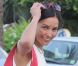 Inès Sastre, souriante, profite de ses vacances à Sotogrande en Espagne. Le 12 juillet 2012.