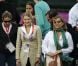 Le prince héritier Guillaume de Luxembourg et sa fiancée dans les tribunes de Wimbledon avec la princesse Alexandra et la grande-duchesse Maria Teresa, à Londres le 31 juillet 2012, pour le second tour de Gilles Muller, battu par Istomin.