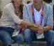 Le prince Louis de Luxembourg et son épouse la princesse Tessy dans les gradins de l'Aquatics Centre de Londres le 31 juillet 2012.