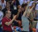 Derrière Albert et Charlene, la famille grand-ducale de Luxembourg dans les gradins de l'Aquatics Centre de Londres le 31 juillet 2012.