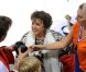 Debbie Phelps, maman de Michael Phelps, lors de la victoire de son fils le 2 août 2012 à Londres
