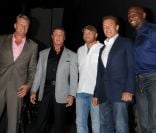 Dolph Lundgren, Sylvester Stallone, Randy Couture, Arnold Schwarzenegger et Terry Crews le 12 juillet 2012 à San Diego.