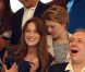 Carla Bruni-Sarkozy et Léa Seydoux au mariage de Farida Khelfa et Henri Seydoux à la mairie du 17 arrondissement de Paris, le 1er septembre 2012.