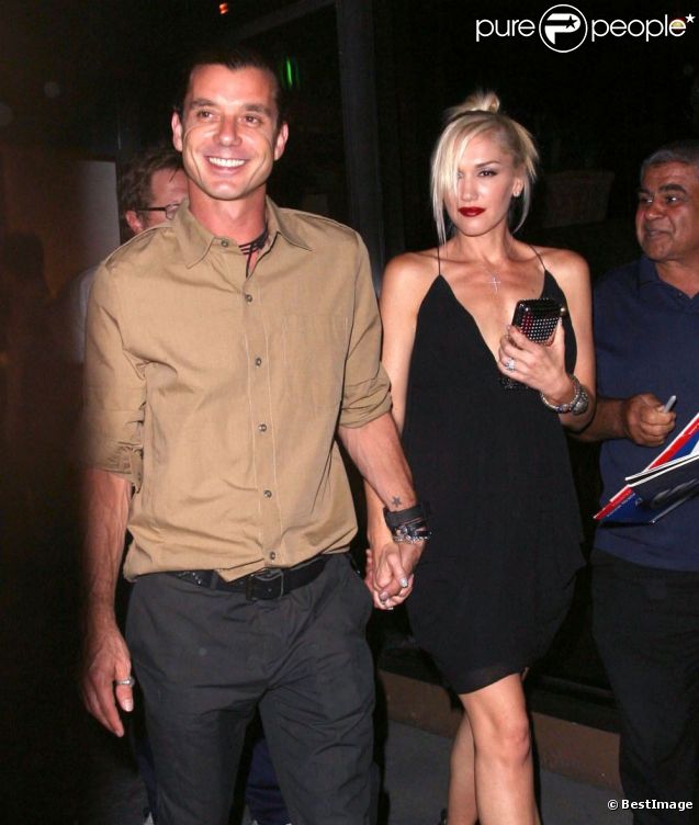 Gwen Stefani et Gavin Rossdale s'offrent un dîner en amoureux à West Hollywood. Los Angeles, le 14 septembre 2012. 