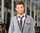 L'animateur télé Christophe Beaugrand, mannequin d'un soir sur le podium du Plus Grand Défilé de Mode du Monde des Galeries Lafayette. Paris, le 18 septembre 2012.