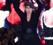  Rossy de Palma, DJette du troisième plus Grand Défilé de Mode du Monde organisé par les Galeries Lafayette, concluait la marche des mannequins avec énergie ! Paris, le 18 septembre 2012. 