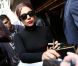  Lady Gaga quitte son hôtel pour se rendre sur les Champs-Elysées faire le lancement de son parfum à Paris le 23 septembre 2012 
