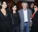Claude Lelouch avec sa compagne Valerie Perrin, Evelyne Bouix et Anouk Aimée à la soirée où Arlette Gordon a été décorée, au club 13 à Paris le 23 septembre.