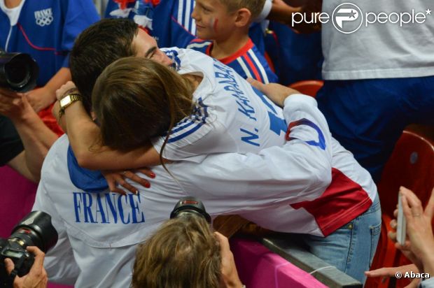 Géraldine Pillet, compagne de Nikola Karabatic, lors de la finale olympique entre la France et la Suède à Londres le 12 août 2012