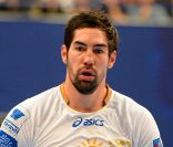 Nikola Karabatic lors du match de handball entre le PSG et Montpellier le 30 septembre 2012 à Paris