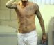 David Beckham torse nu après la défaite de son équipe à Carson, le 6 octobre 2012.