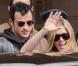 Jennifer Aniston et Justin Theroux de passage à Paris le 14 juin 2012.