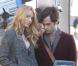Blake Lively et Penn Badgley sur le tournage de Gossip Girl, à New York, le 11 octobre 2012