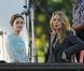 Blake Lively et Leighton Meester sur le tournage de Gossip Girl, à New York, le 11 octobre 2012