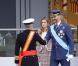 La princesse Letizia et le prince Felipe d'Espagne lors du défilé militaire de la fête nationale de l'Espagne le 12 octobre 2012