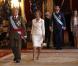 Le roi Juan Carlos, la reine Sofia, le prince Felipe et la princesse Letizia d'Espagne ont recu les hommes politiques au palais royal de Madrid, le jour de la fête nationale de l'Espagne le 12 octobre 2012