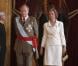 Le roi Juan Carlos, la reine Sofia, le prince Felipe et la princesse Letizia d'Espagne ont recu les hommes politiques au palais royal de Madrid, le jour de la fête nationale de l'Espagne le 12 octobre 2012