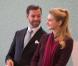 Le prince Guillaume, grand-duc héritier du Luxembourg, et sa fiancée Stéphanie de Lannoy, contesse de Belgique, sont reçus au Grand Théâtre de la capitale avant leurs noces, le 19 octobre 2012.