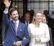 Le prince Guillaume et sa fiancée Stéphanie de Lannoy, comtesse de Belgique, quittent le palais grand-ducal pour se rendre à l'Hôtel de Ville où sera célébrer leur mariage civil, à Luxembourg, le 19 octobre 2012.