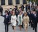 Le prince Guillaume et sa fiancée Stéphanie de Lannoy arrivent à l'Hôtel de Ville où sera célébré leur mariage civil, le 19 octobre 2012.