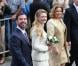 Le prince Guillaume, sa fiancée Stéphanie de Lannoy, et sa mère la grande-duchesse Maria Teresa sur le chemin de l'Hôtel de Ville où sera célébré le mariage civil, le 19 octobre 2012.