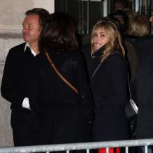 Emmanuelle Seigner et Guillaume Durand présents au concert des Rolling Stones au Théâtre Mogador à Paris le 29 Octobre 2012.